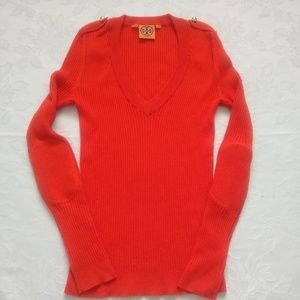 Tory Burch cashmere cotton v-neck sweater